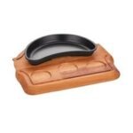 Altınbaşak Döküm Demir Böbrek Fajita Tavası+Nihale, 19x10 cm