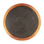 Biradlı GRV-1852 Yuvarlak Bazaltlı Steak Ahşap Sunum Tahtası, Bazaltlı, 30.5 cm