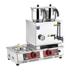 007N12TLPG.jpg Remta N12(T) 40 Model Kahveci Takımlı Termik Tabanlı Çay Kazanı, 2 Demlikli, 28 L, LPG - Görsel 1