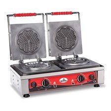 011AWMC2402.jpg Atalay AWMC-2402 Çiftli Yonca Waffle Makinesi, Elektrikli - Görsel 1