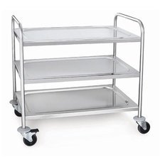 0183080001.jpg Smart Chef X1101 Paslanmaz Çelik 3 Katlı Servis Arabası, 84.5x52.5x94 cm - Görsel 1