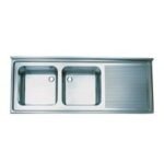 Öztiryakiler Sağ Damlalıklı Çift Gözlü Tablalı Evye, 180x60 cm, 50x40x25 cm