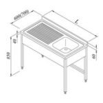 Öztiryakiler 3 Perdeli Evyeli Tezgah, Sol, 1G/1D, 120x70 cm