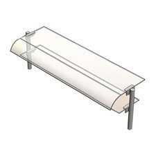 08378971203004.jpg Öztiryakiler Çift Sıra Bombe Camlı Servis Rafı, 120x30 cm - Görsel 1