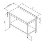 Öztiryakiler Taban Raflı Sırtlı Demonte Çalışma Tezgahı, 60x60 cm