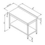 Öztiryakiler Taban Raflı Sırtlı Demonte Çalışma Tezgahı, 90x60 cm