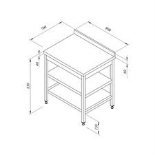 08379110907004.jpg Öztiryakiler Ara Raflı Sırtlı Çalışma Tezgahı, 90x70 cm - Görsel 1