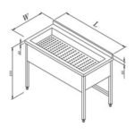Öztiryakiler Süzme Havuzlu Çalışma Tezgahı, 160x70 cm