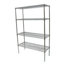 083889713IP407.jpg Öztiryakiler Paslanmaz 4 Katlı Izgara Tabla İstif Rafı, 46x122x183 cm - Görsel 1