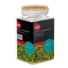 085BO2236.jpg Bora Plastik Köşeli Pet Saklama Kabı, No:2, 3.1 L - Görsel 1