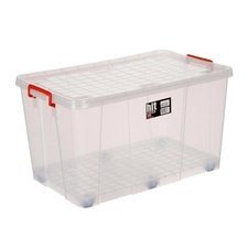 085BO287.jpg Bora Plastik Hit Box Tekerlekli Kasa, 79 L, Şeffaf - Görsel 1