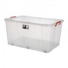 085BO289.jpg Bora Plastik Hit Box Tekerlekli Kasa, 120 L, Şeffaf - Görsel 1