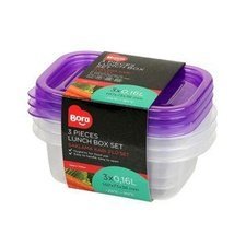 085BO540.jpg Bora Plastik Saklama Kabı, Dikdörtgen, Mini, Sığ, 3'lü Set, 160 ml - Görsel 1