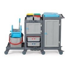 099PROCART1364-20251121-235753.jpg Fantom Procart 1364 Pres Kovalı Hastane Temizlik Arabası, 2 Çöp Bölmeli - Görsel 1