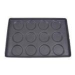 Almetal Kaplamalı Alüminyum Hamburger Ekmeği Tavası, 12 Gözlü, 115 mm, 40x60 cm