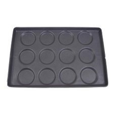 103HETK125365115.jpg Almetal Kaplamalı Alüminyum Hamburger Ekmeği Tavası, 12 Gözlü, 115 mm, 53x65 cm - Görsel 1