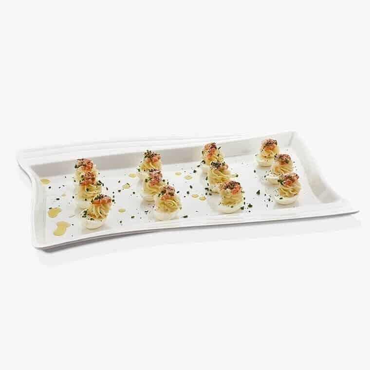 115KUL10653CW.jpeg Külsan Thermoset Riva Dikdörtgen Servis Tabağı, Teşhir Tabağı, 53x32.5 cm - Görsel 1