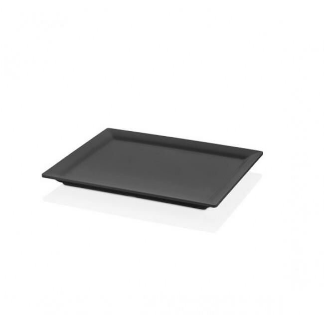 115KUL10812BL.jpeg Külsan Thermoset Bono GN 1/2 Servis Tabağı, Teşhir Tabağı 32,5x27 cm, Siyah - Görsel 1