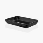 Külsan Thermoset Olie Dikdörtgen Servis Kase, Teşhir Kase 35.6x24 cm, Siyah