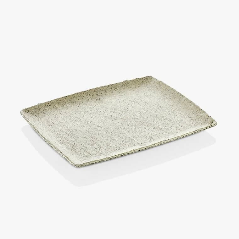 115KUL41012WG.jpeg Külsan Polaris Servis Tabağı, Teşhir Tabağı, 32,5x26,5 cm, Beyaz - Görsel 1