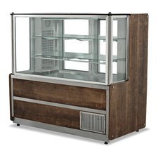 119EMPMZ100ADC.jpg Empero Merkür Düz Cam Teşhir Vitrini, Ahşap Dekorlu, 100x75x135 cm - Görsel 1