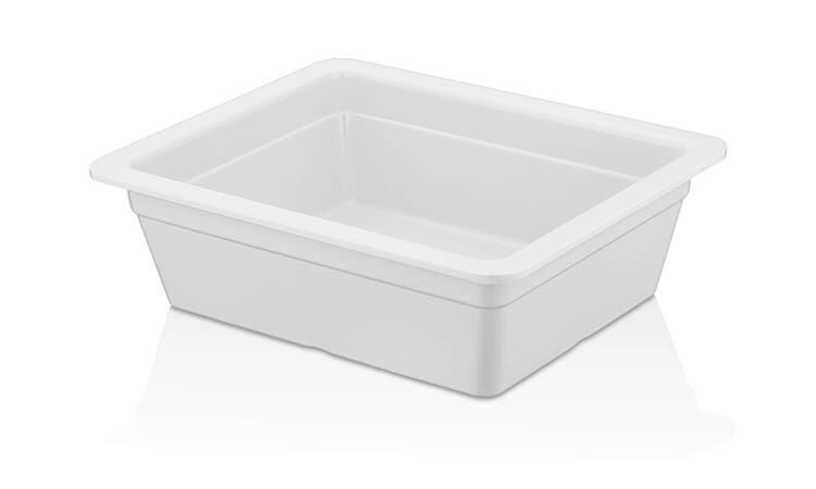 126ATLASB778.jpeg Atlasform Melamin Gastronom Küvet GN 1/2-100 mm, Beyaz - Görsel 1