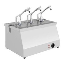 128530111.jpg Kalando KD-021 Benmari Isıtmalı Paslanmaz Çelik Sos Pompası, GN 1/4, 3x5.25 L - Görsel 1