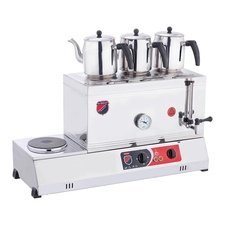 1512082.jpg SilverInox 2082 60 Model Kaynaklı Kahveci Takımı, 3 Demlikli, 33 L, Elektrikli - Görsel 1