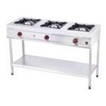 SilverInox TB-3G Taban Raflı 3 Gözlü Midi Ocak, 130x65x85 cm, LPG'li