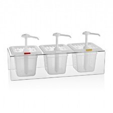 23401GDP03.jpg GastroPlast Pompalı Sos Dispenseri, 3'lü, Şeffaf - Görsel 1