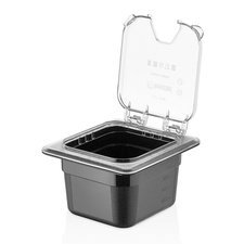23401GNPLM16N.jpg GastroPlast GN 1/6 Polikarbon Açık Köşeli Menteşeli Gastronorm Küvet Kapağı - Görsel 1