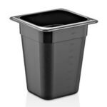 GastroPlast GN1/6-200 mm Polipropilen Gastronorm Küvet, Siyah