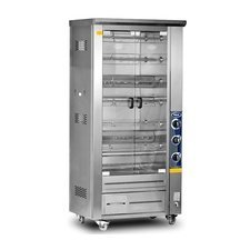 301P4M011BLPG-20251117-213831.jpg Pimak Lavtaşlı Çift Vitrinli Piliç Çevirme Makinesi, 60 Piliç Kapasiteli, LPG'li - Görsel 1