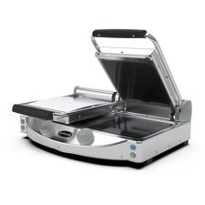 363SP020PR.jpg Spidocook SP 020 PR Tek Taraf Nervürlü Yüzey Seramik Camlı Izgara & Tost Makinesi, Elektrikli - Görsel 1