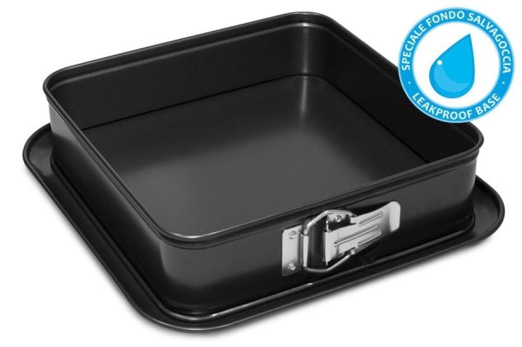 368SLM89524APREE.jpeg Guardini Gardenia Çelik Kelepçeli Kare Kek Kalıbı 24x24x7 cm - Görsel 1