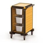 Gastrolley 75 Tekli Gastronorm Küvet Taşıma Arabası, 2 Yanı Kapalı, 53x71x99 cm