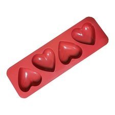 432687774.jpg Fackelmann Kalp Silikon Kurabiye ve Kek Kalıbı, 4 Adet - Görsel 1