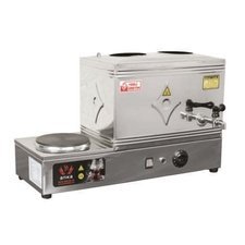 612EPE2P.jpg Anka Eko Paslanmaz Çelik 2 Demlikli, Pleytli Çay Makinesi, 24 L, Elektrikli - Görsel 1