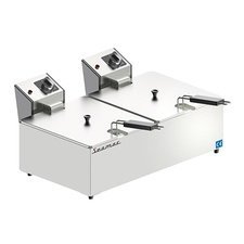 647FRE16.jpg Seamac FRE16 Çift Kapaklı Fritöz, 8+8 L, Elektrikli - Görsel 1