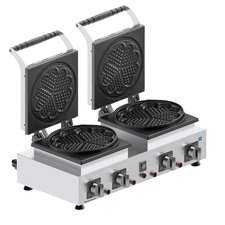 647WFC3.jpg Seamac WFC3 Küçük Çiçek Model Çiftli Waffle Makinesi, Elektrikli - Görsel 1