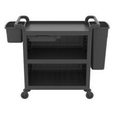 683UTP282.jpg UTP Professional UTP282 Kapalı Çöp ve Çatal Kaşık Aparatlı 3 Katlı Servis Arabası, 130x53x98 cm - Görsel 1