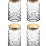 Paşabahçe 43173 Babylon Ahşap Kapaklı Kavanoz - 1125cc - 4 Adet