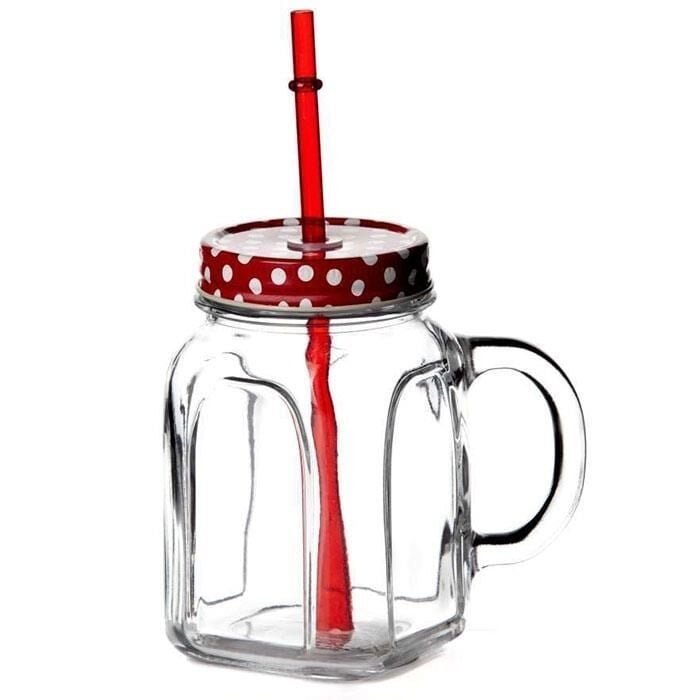 PKT-10080388.jpeg Paşabahçe 80388 Metal Kırmızı Kapaklı Kulplu Bardak 450 cc 2'li - Görsel 1