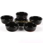 Mantar Güveç Tam Sırlı Siyah 10x4 cm 6'lı