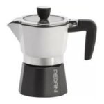 Pedrini Sei Moka Pot, 3 Cups, Şeffaf Kapaklı, Siyah Beyaz