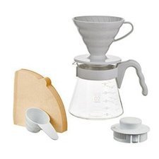 205VCSD02PGR.jpg Hario VCSD-02-PGR V60 Kahve Demleme Seti, Açık Gri - Görsel 1