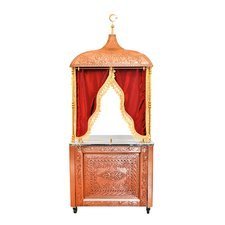 387EKGR90.jpg Ateşe Eren Kahveci Güzeli Sunum Arabası, 90x60x255 cm, Bakır Kaplama - Görsel 1